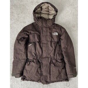 North Face McMurdo Down Parka Jacket Boys Large Brown HyVent Hooded Waterproof